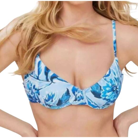 Andie Swim Floral Bikini Top The Bermuda - Picture 1 of 13